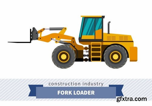 Collection of various construction machinery truck crane bulldozer tractor 25 EPS