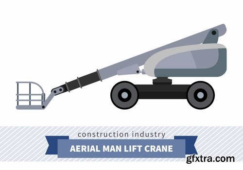 Collection of various construction machinery truck crane bulldozer tractor 25 EPS