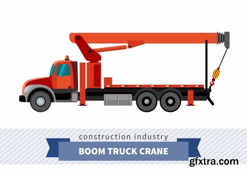 Collection of various construction machinery truck crane bulldozer tractor 25 EPS