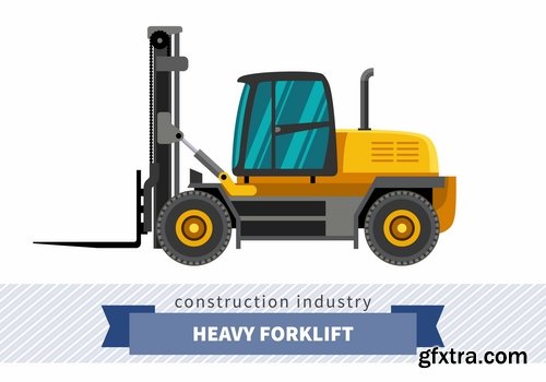 Collection of various construction machinery truck crane bulldozer tractor 25 EPS