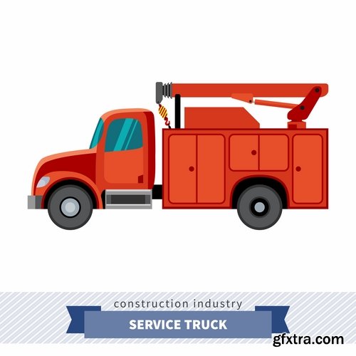 Collection of various construction machinery truck crane bulldozer tractor 25 EPS