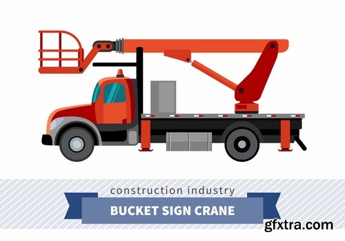 Collection of various construction machinery truck crane bulldozer tractor 25 EPS