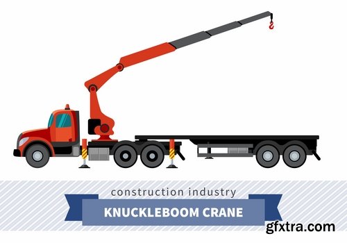 Collection of various construction machinery truck crane bulldozer tractor 25 EPS