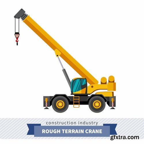 Collection of various construction machinery truck crane bulldozer tractor 25 EPS