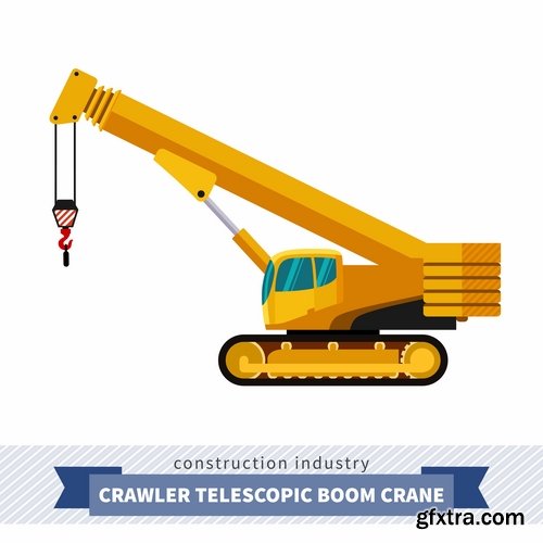 Collection of various construction machinery truck crane bulldozer tractor 25 EPS