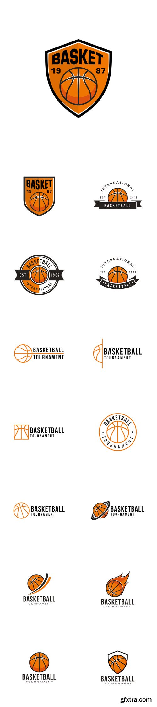 Vector Set - Basketball Professional Logo Design Vector Set - Basketball Professional Logo Design