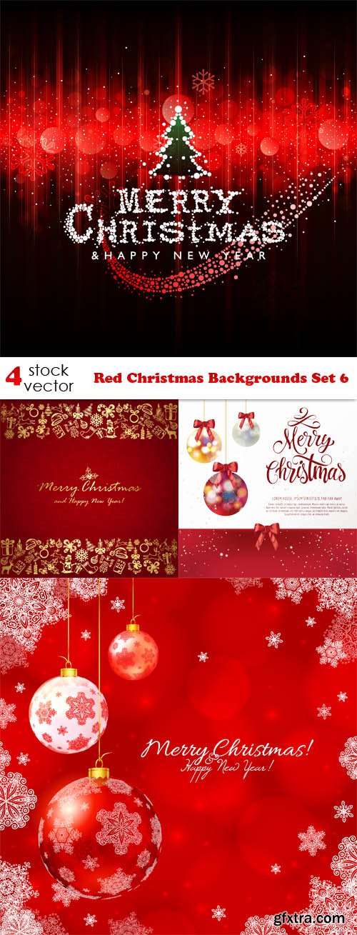 Vectors - Red Christmas Backgrounds Set 6
