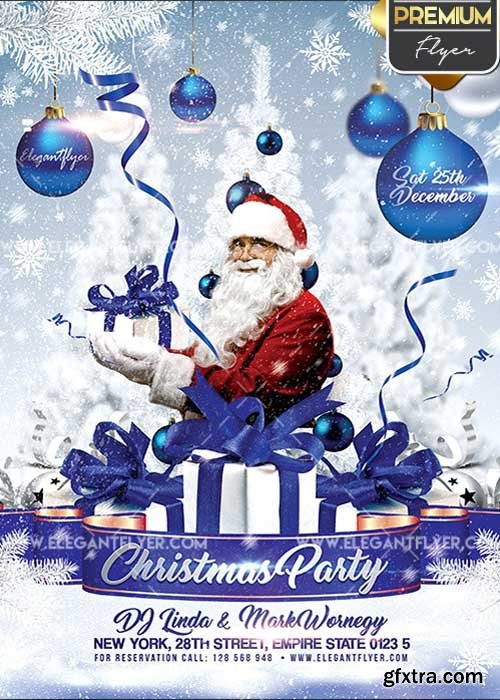 Christmas Party Invitation V3 Flyer PSD Template + Facebook Cover