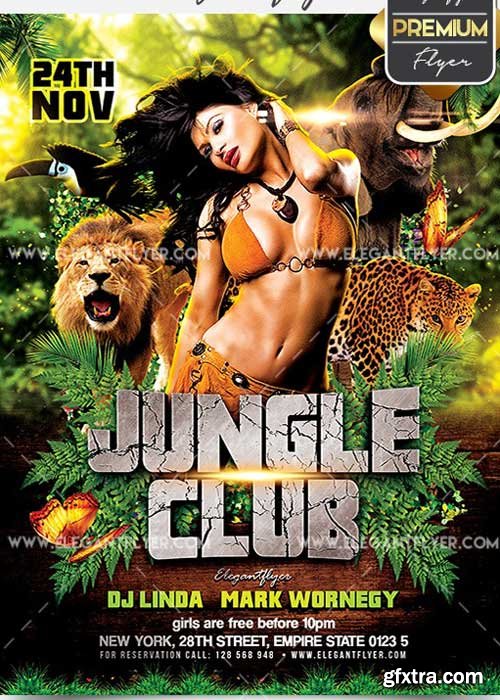 Jungle Club V5 Flyer PSD Template + Facebook Cover