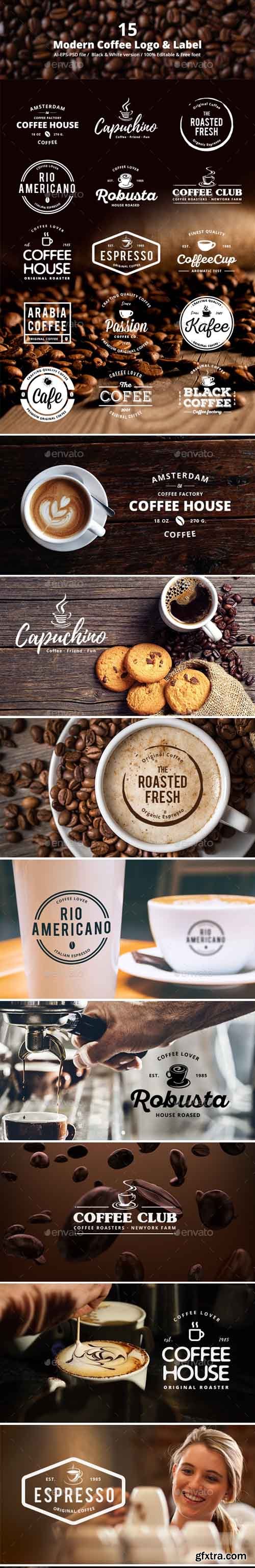 GR - 15 Modern Coffee Logo & Label 17684276 GR - 15 Modern Coffee Logo & Label 17684276