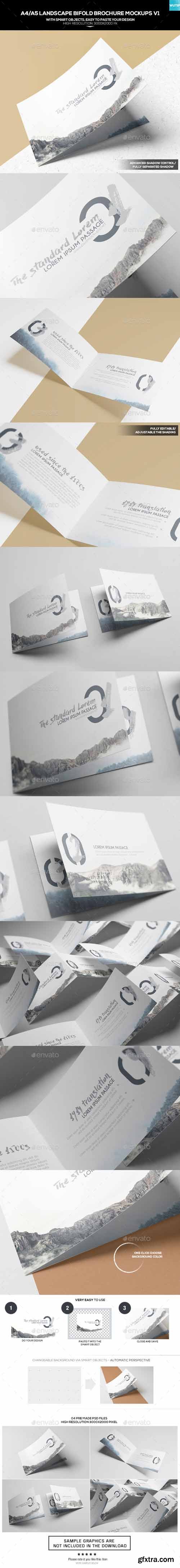 GR - A4/ A5 Landscape Bifold Brochure Mockups 17750534 GR - A4/ A5 Landscape Bifold Brochure Mockups 17750534
