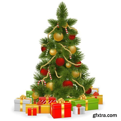 Christmas tree with gifts 1 - 5 EPS