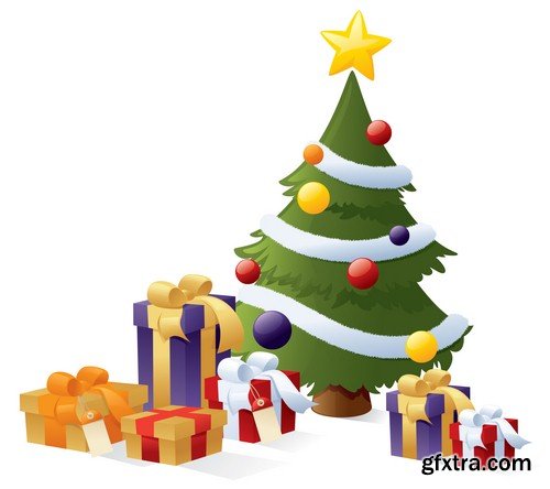 Christmas tree with gifts 1 - 5 EPS