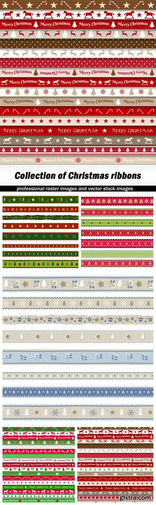 Collection of Christmas ribbons - 5 EPS
