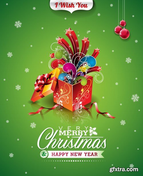 New Year 2017 & Christmas Design 11 - 24xEPS Vector Stock