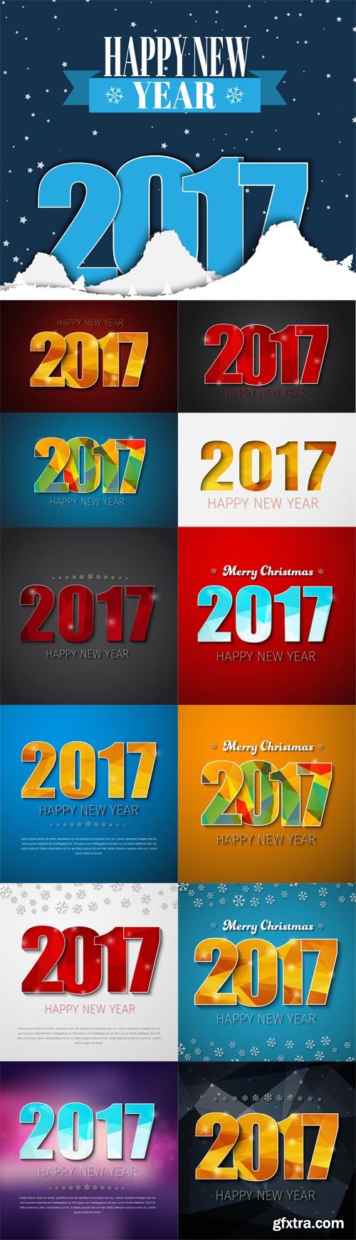Vector Set - Templates Square Banners (background) Happy New Year 2017 Vector Set - Templates Square Banners (background) Happy New Year 2017