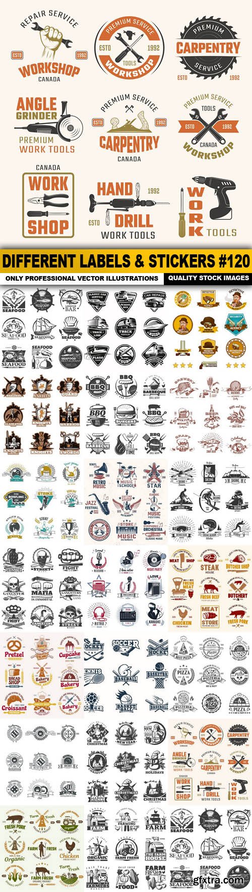 Different Labels &amp; Stickers #120 - 20 Vector
