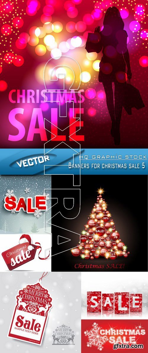Stock Vector - Banners for christmas sale 5