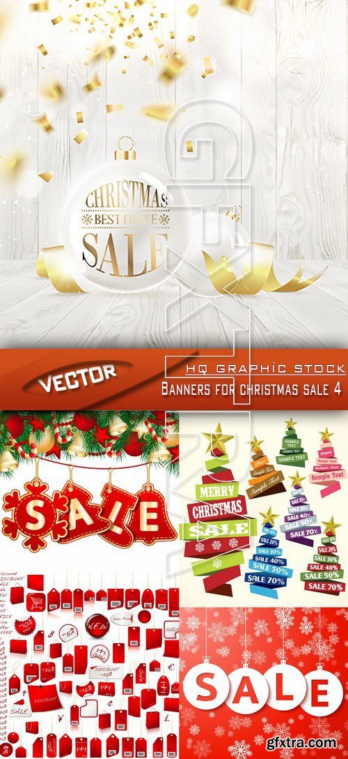 Stock Vector - Banners for christmas sale 4