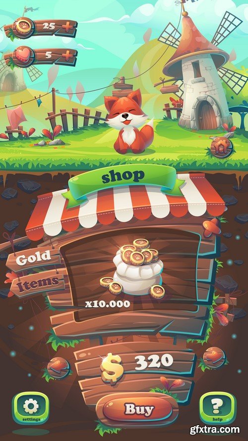 Mobile Games Design Elements - 20x EPS