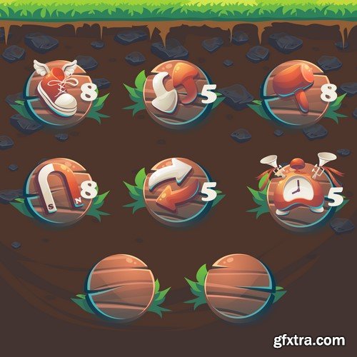 Mobile Games Design Elements - 20x EPS