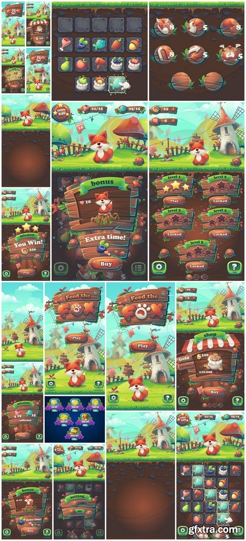 Mobile Games Design Elements - 20x EPS