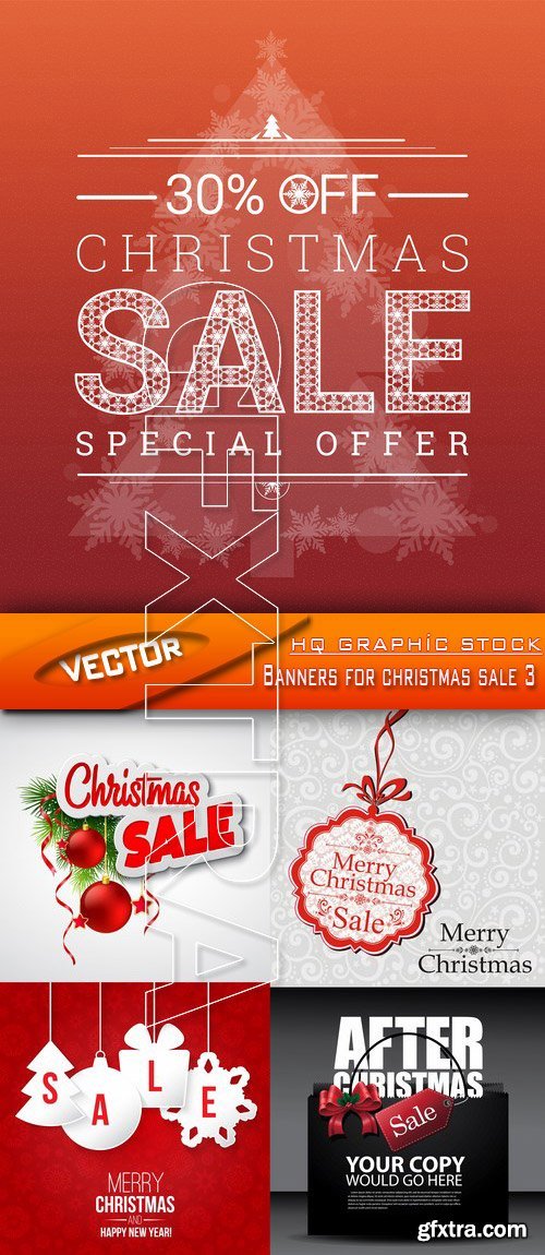Stock Vector - Banners for christmas sale 3