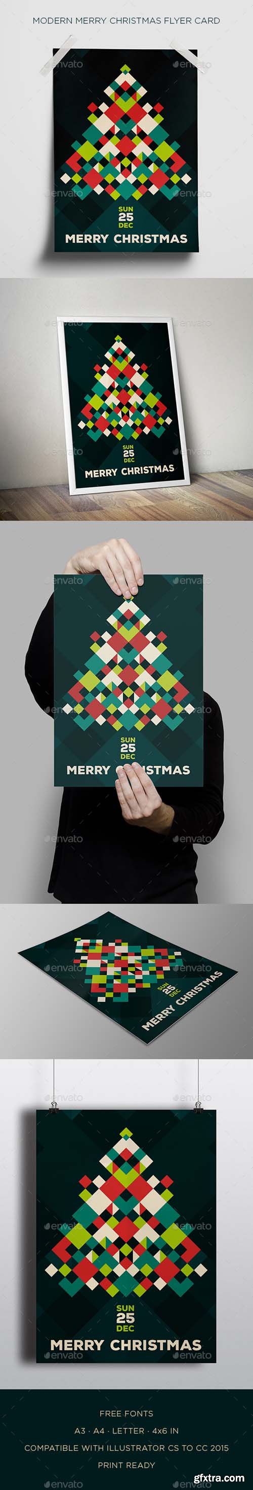 GR - Modern Merry Christmas Flyer Card 18835637