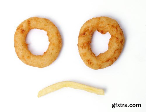 Onion rings and french fries - 19xUHQ JPEG Photo Stock