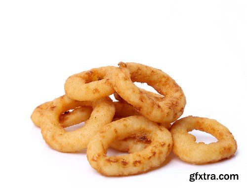 Onion rings and french fries - 19xUHQ JPEG Photo Stock