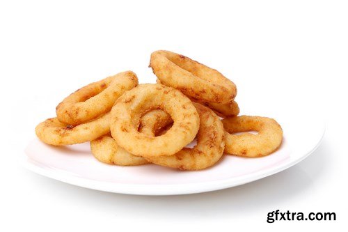 Onion rings and french fries - 19xUHQ JPEG Photo Stock