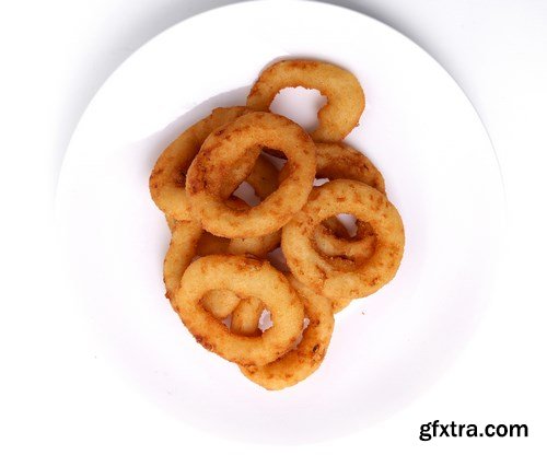 Onion rings and french fries - 19xUHQ JPEG Photo Stock