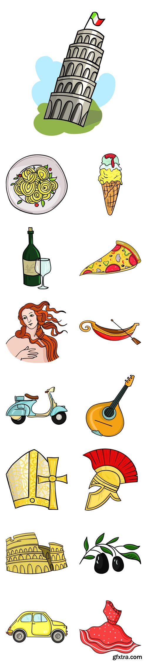 Vector Set - Italy Country Symbols