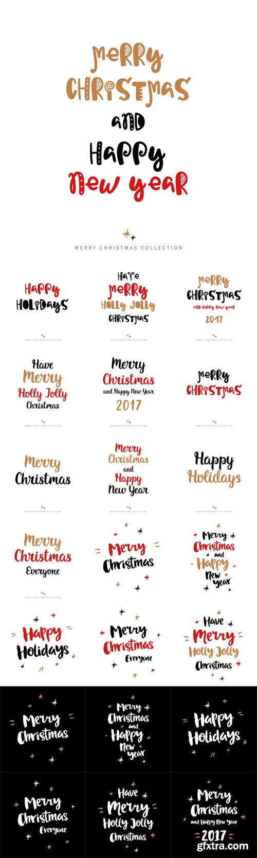 Vector Set - Christmas and Winter Theme Poster