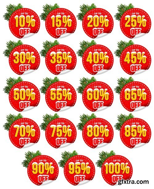 Christmas Labels & Stickers #1, 25xEPS Christmas Labels & Stickers #1, 25xEPS