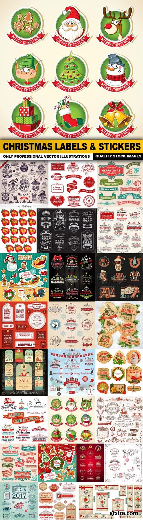 Christmas Labels & Stickers #1, 25xEPS