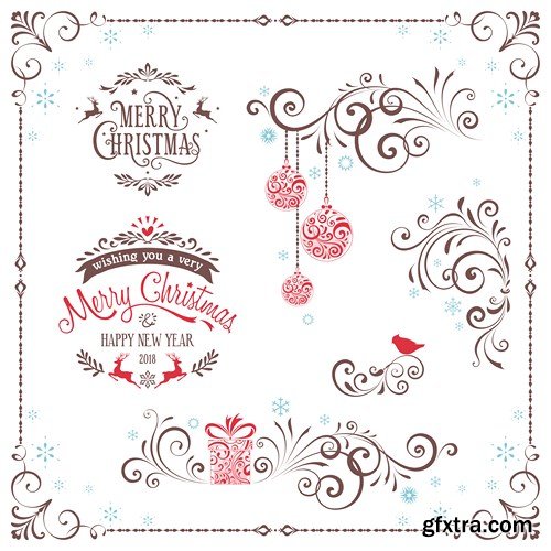 Christmas Labels & Stickers #1, 25xEPS Christmas Labels & Stickers #1, 25xEPS