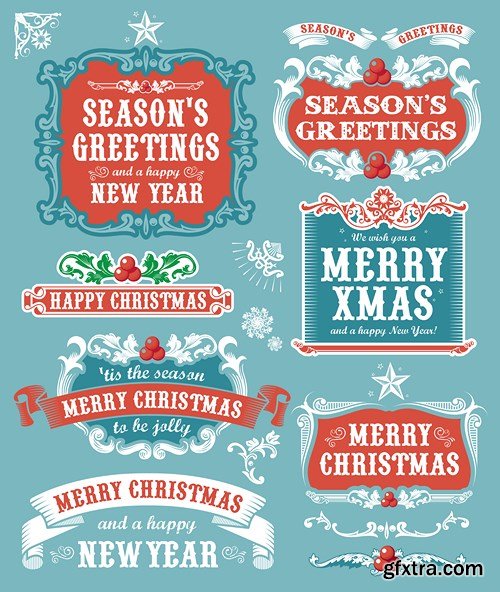 Christmas Labels & Stickers #2, 25xEPS Christmas Labels & Stickers #2, 25xEPS