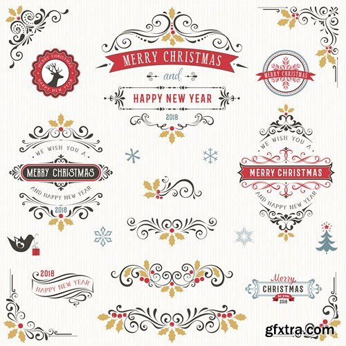 Christmas Labels & Stickers #2, 25xEPS Christmas Labels & Stickers #2, 25xEPS