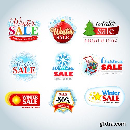 Christmas Labels & Stickers #2, 25xEPS Christmas Labels & Stickers #2, 25xEPS