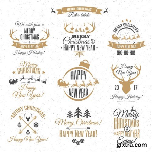 Christmas Labels & Stickers #2, 25xEPS Christmas Labels & Stickers #2, 25xEPS