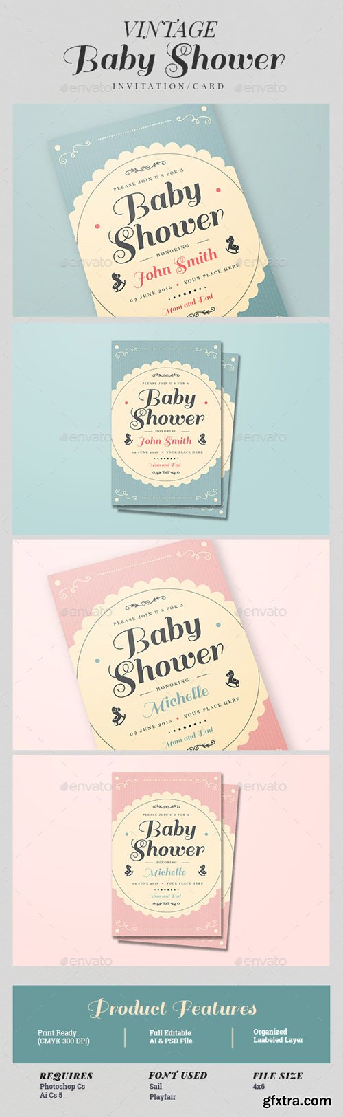 GR - Vintage Baby Shower Invitation/Card 15528279 GR - Vintage Baby Shower Invitation/Card 15528279