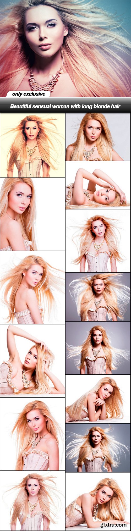 Beautiful Sensual Woman with Long Blonde Hair 15xJPG