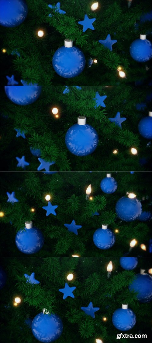 New Year tree with falling snow, night background New Year tree with falling snow, night background