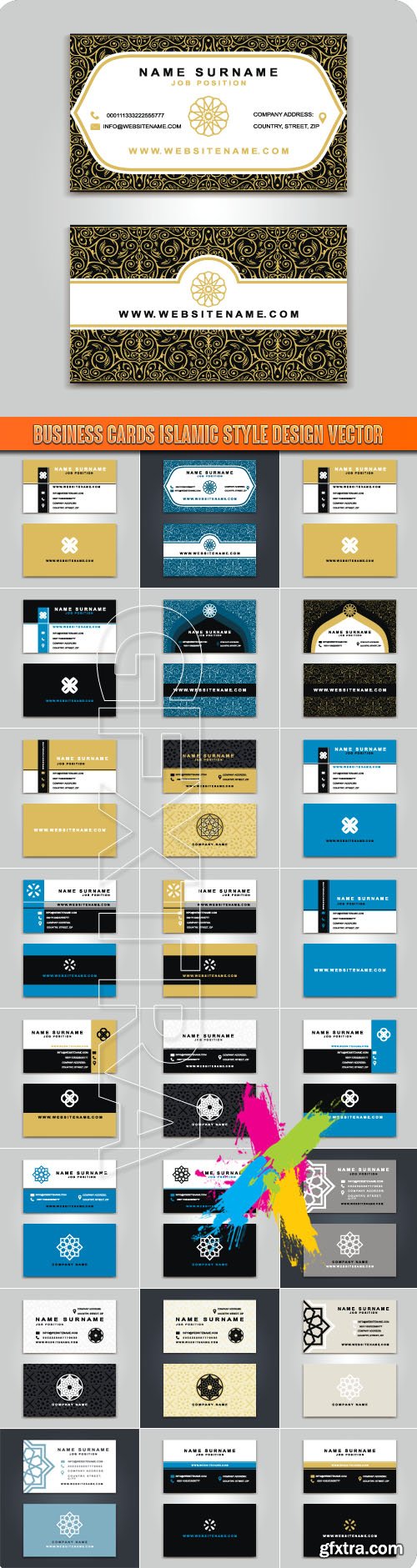 Business Cards Islamic style Design Vector