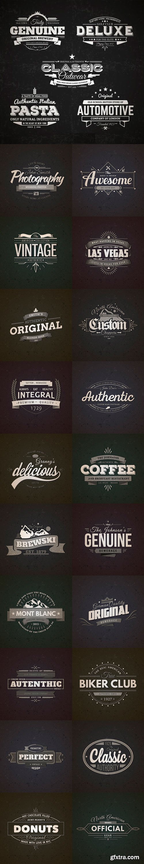 25 Retro Vintage Badges in Vector 011216
