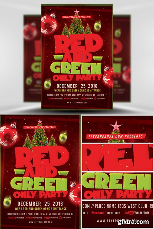 Red and Green Flyer Template