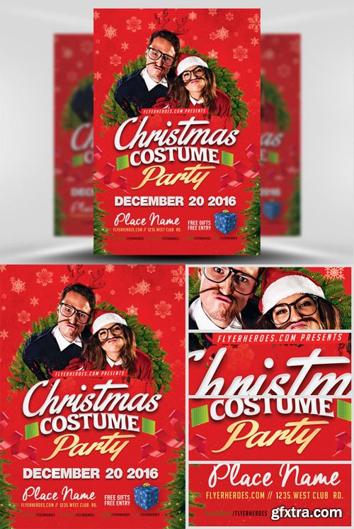Christmas Costume Party Flyer Template Christmas Costume Party Flyer Template