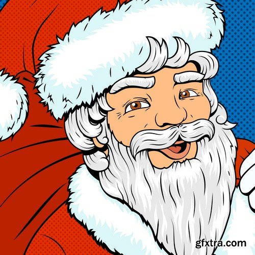 Santa Claus in pop art style - 8 EPS