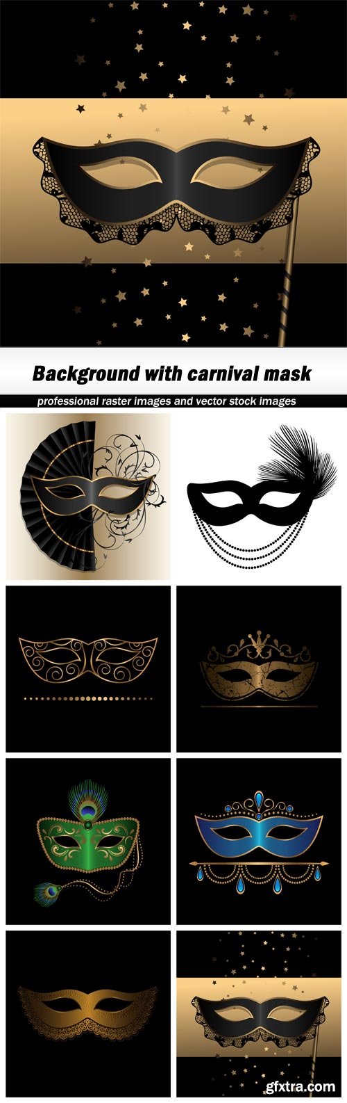 Background with carnival mask - 8 EPS
